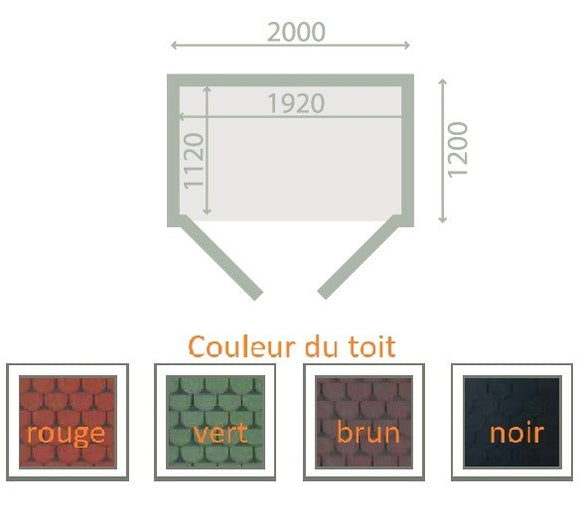 Maison de jardin BRATEK en bois épicéa coloris chêne 203,8x201,9 H. 229 cm