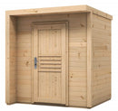 Maison de jardin BRATEK en bois épicéa coloris chêne 203,8x201,9 H. 229 cm-3