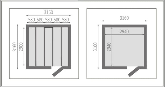 Maison de jardin JACINTHE en bois épicéa 340x340 cm H. 234 cm