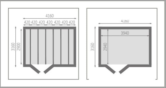 Maison de jardin NARCISSE en bois épicéa 440x340 cm H. 234 cm