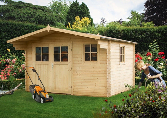Maison de jardin CLEMATITE en bois épicéa 390x416 cm H. 243 cm