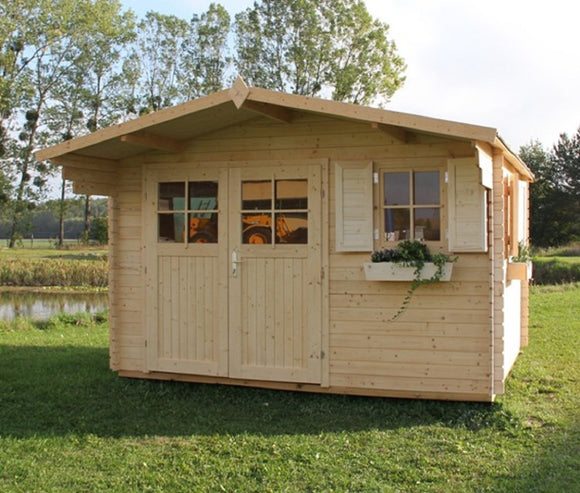 Maison de jardin CLEMATITE en bois épicéa 390x416 cm H. 243 cm