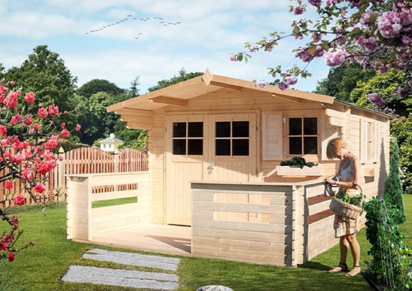 Maison de jardin CLEMATITE en bois épicéa 390x416 cm H. 243 cm