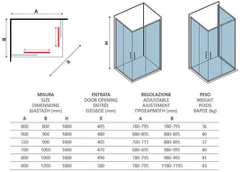 Parois de douche sérigraphiées NEW FLORA 100 H. 180 cm