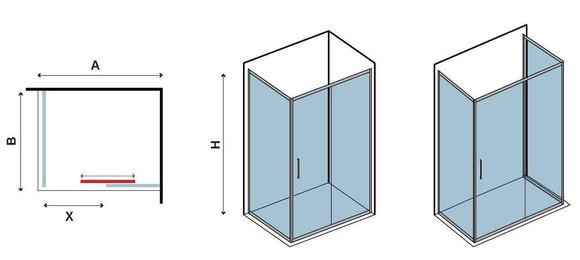 Grande paroi de douche carrée NEW FLORA 500 sérigraphiée H. 180 cm