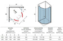 Parois de douche ¼ de cercle PANEX 200 H. 190 cm