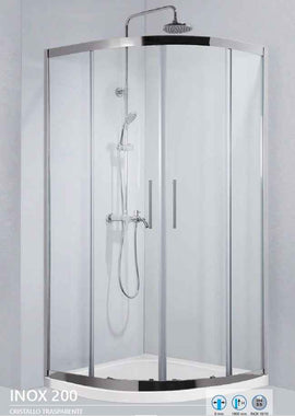Parois de douche ¼ de cercle INOX 200 H. 190 cm