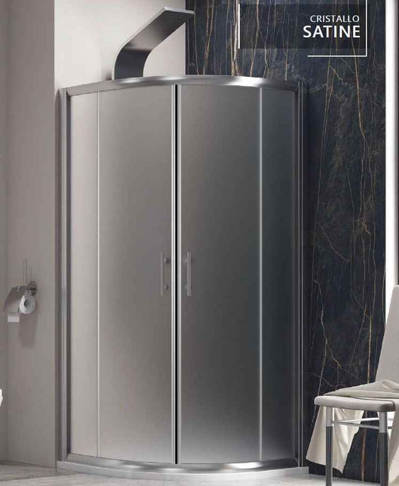 Parois de douche ¼ de cercle FLORA 200 SATIN H. 190 cm