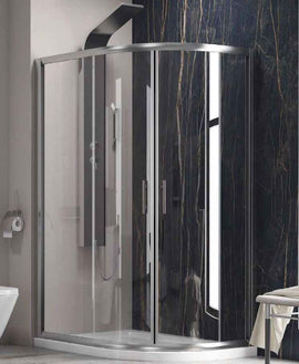 Cabine de douche d’angle ¼ de cercle avec receveur FLORA 650 80x100 H.190 cm