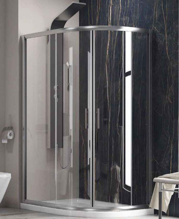 Cabine de douche d’angle ¼ de cercle avec receveur FLORA 650 90x120 H.190 cm