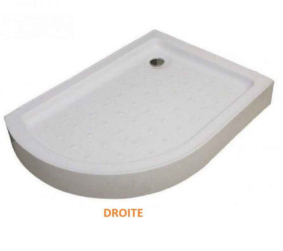 Cabine de douche d’angle ¼ de cercle avec receveur FLORA 650 80x100 H.190 cm