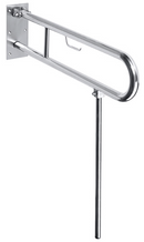 Barre d'appui relevable forme U +jambe d'appui HELP avec support papier toilette-1