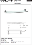 Etagère, tablette murale de douche ALFA en zinc 62x15x6 cm-3