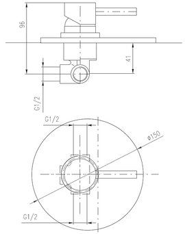 Mitigeur douche encastrable SEINA en laiton chromé 15 cm - 0