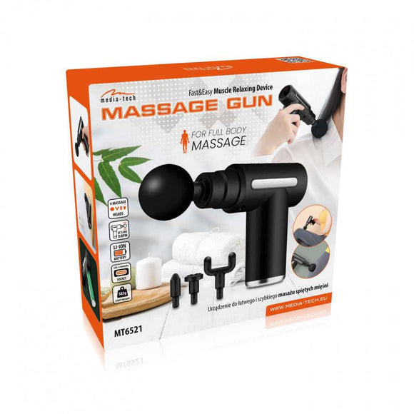 Pistolet do masażu (4 głowice) MASSAGE GUN MT6521