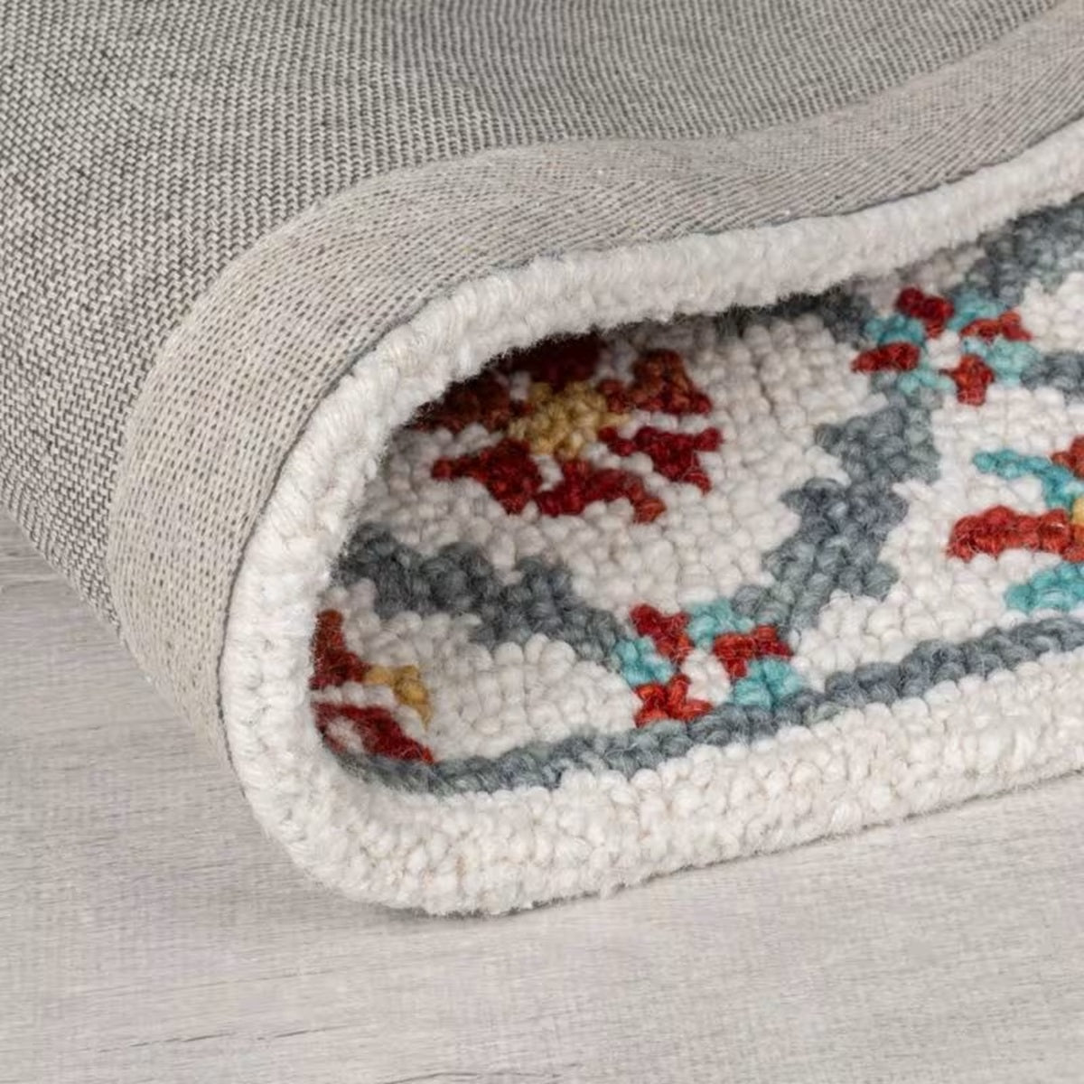 Tapis style floral pure laine leaf