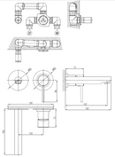 Mitigeur lavabo mural encastrable SEINA laiton chromé 8cm-1