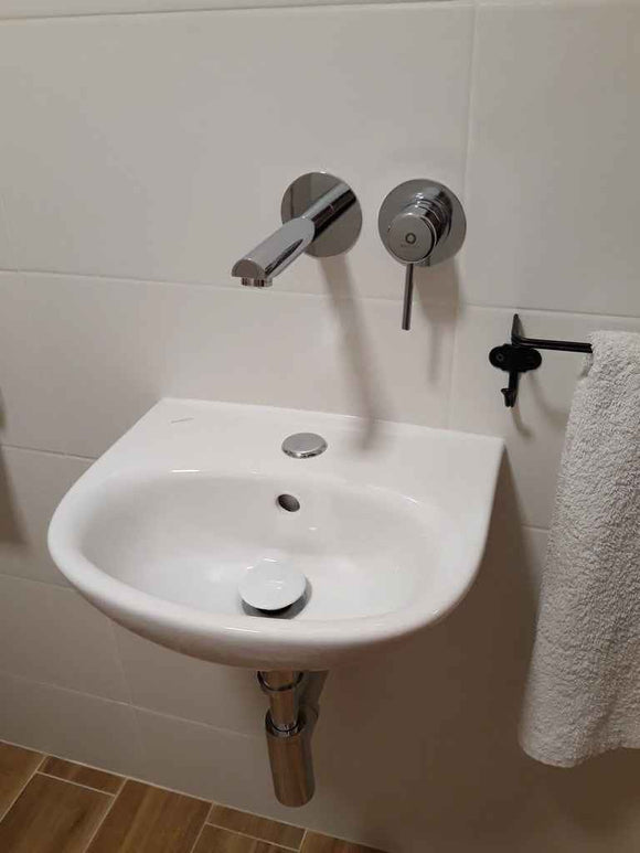 Mitigeur lavabo mural encastrable SEINA laiton chromé 8cm