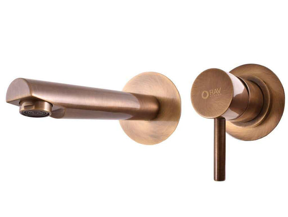 Mitigeur lavabo mural encastrable SEINA en laiton bronze 8cm