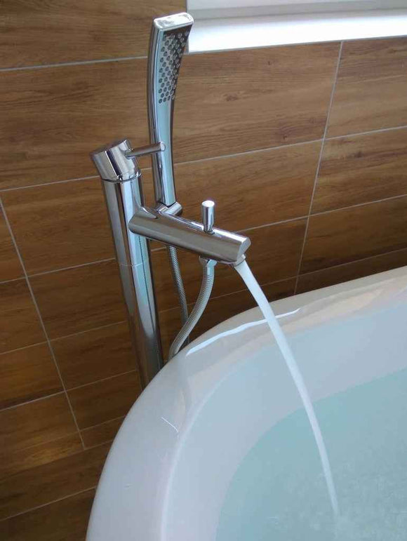 Mitigeur baignoire sur pied SEINA en laiton chromé H. 93,2 cm