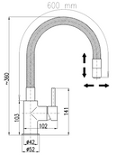 Mitigeur évier flexible à mémoire de forme SEINA en laiton noir mat-1