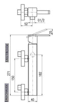 Colonne de douche murale LOIRA 113 cm laiton chromé