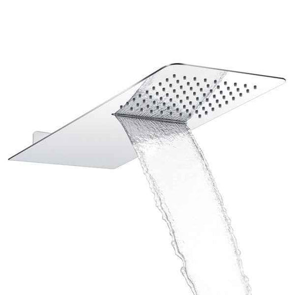 Tête de douche hydro luxe avec cascade anti-calcaire 55x23 cm