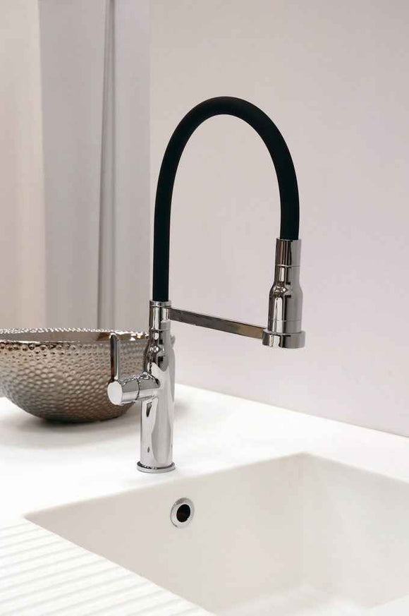 Mitigeur évier ZAMBEZE avec douchette amovible en laiton chromé