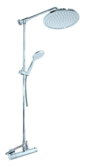 Colonne de douche murale thermostatique laiton chromé H. 109 cm