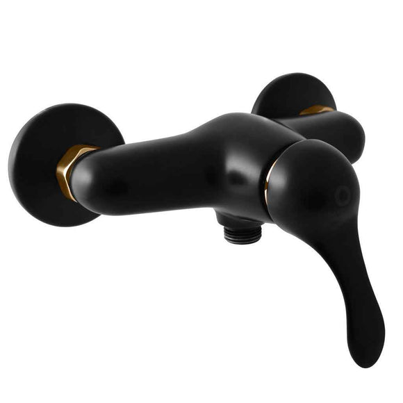 Mitigeur douche mural LABE mural en laiton noir mat