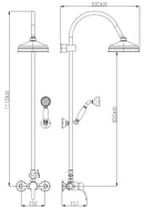 Colonne de douche LABE avec douchette en laiton doré H.111cm