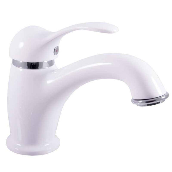 Mitigeur lavabo LABE laiton chromé blanc brillant sans siphon