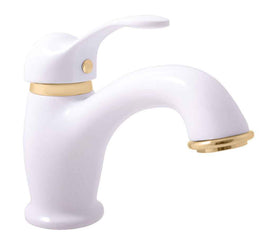 Mitigeur lavabo LABE en laiton doré blanc brillant