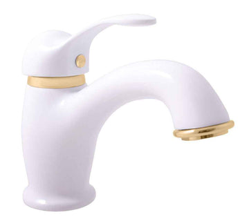Mitigeur lavabo LABE en laiton doré blanc brillant
