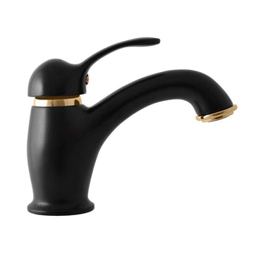 Mitigeur lavabo LABE en laiton doré noir mat