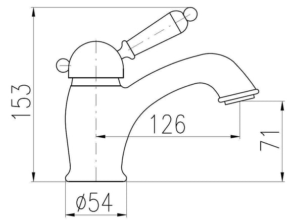 Mitigeur lavabo LABE en laiton bronze avec poignée en céramique
