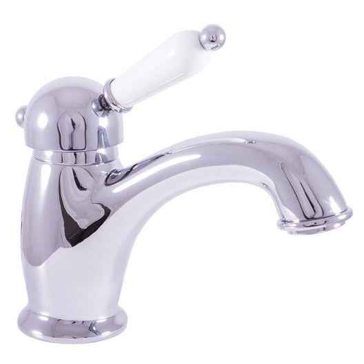 Mitigeur lavabo LABE laiton chromé avec poignée en céramique