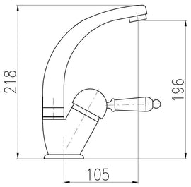 Mitigeur évier LABE pivotant en laiton chromé avec poignée en céramique