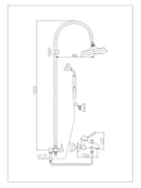 Colonne de douche LABE laiton chromé avec douchette H.102 cm