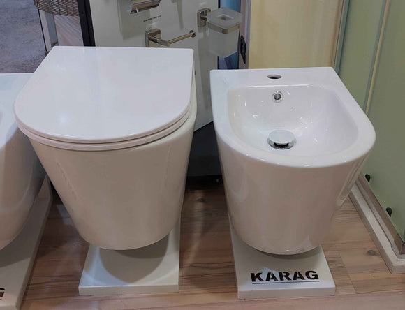 Cuvette WC suspendue Rimless ZINA - avec abattant à frein de chute