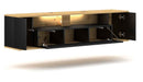 Meuble TV EVEREST coloris chêne 140x35x50 cm