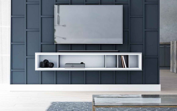 Meuble TV EVEREST coloris chêne 140x35x50 cm