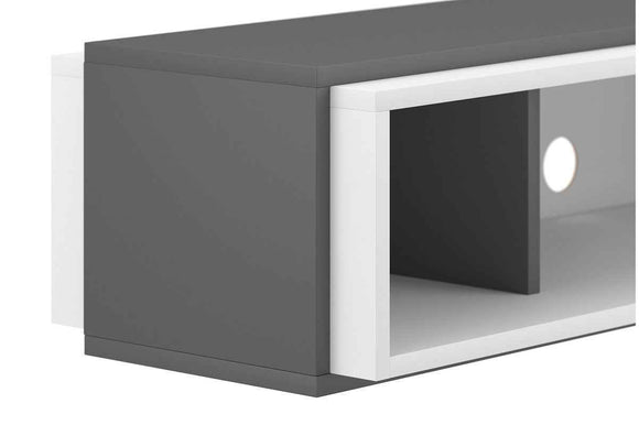 Meuble TV EVEREST coloris chêne 140x35x50 cm