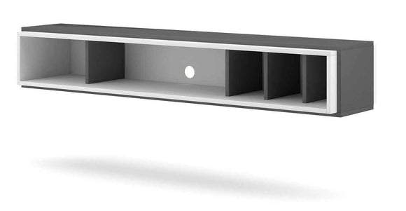 Meuble TV EVEREST coloris chêne 140x35x50 cm