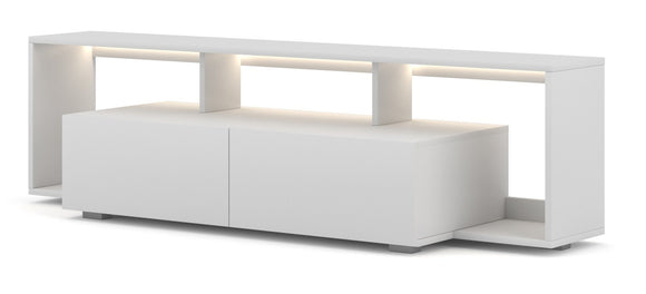 Meuble TV EVEREST coloris gris et chêne 140x35x50 cm