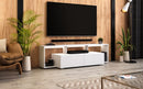 Meuble TV EVEREST coloris gris et chêne 140x35x50 cm-6