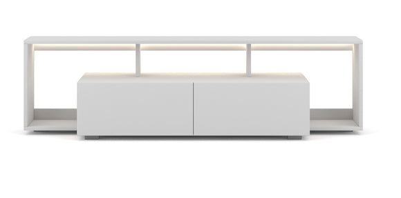 Meuble TV EVEREST coloris gris et chêne 140x35x50 cm