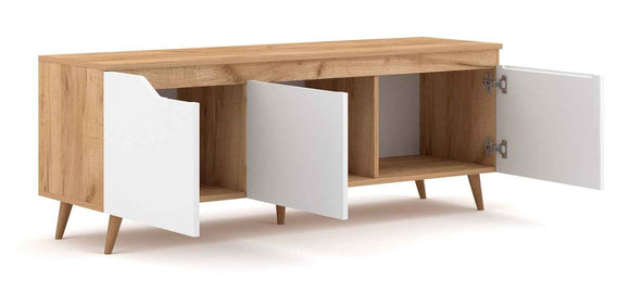 Meuble TV TURE coloris chêne 140x40x52 cm