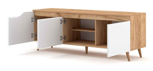 Meuble TV TURE coloris chêne 140x40x52 cm