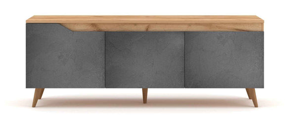 Meuble TV TURE coloris chêne 140x40x52 cm